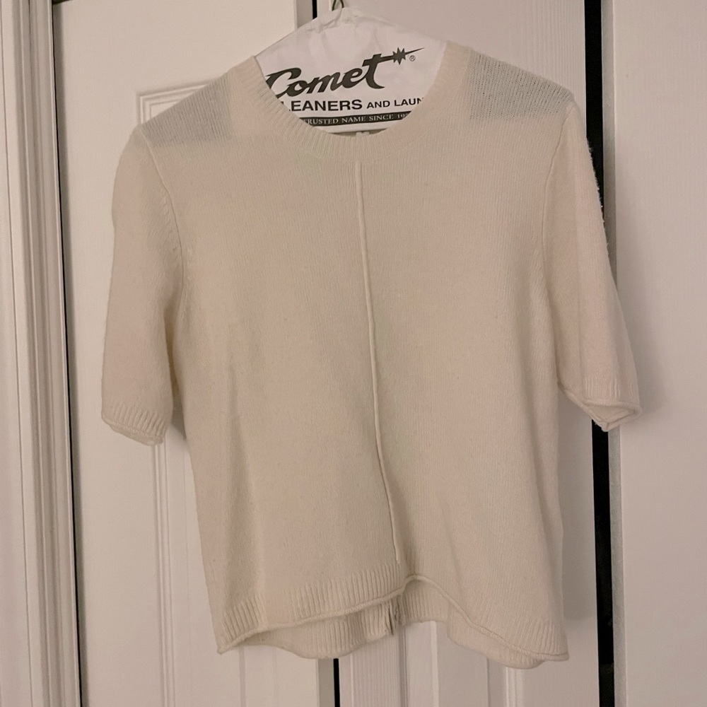 Cream sweater with button back